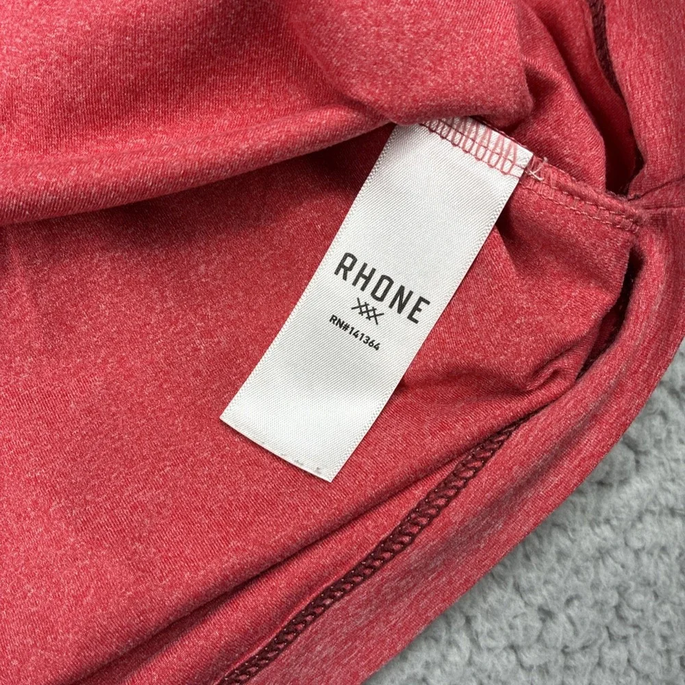 Rhone Reign Performance Shirt Men Large Pink Athletic Training Gym Short Sleeve